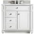 James Martin Vanities Bristol 36" Free Standing Single Basin Hardwood Vanity Set with Carrara Marble Top Bright White