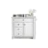 James Martin Vanities Bristol 36" Free Standing Single Basin Vanity Set with 3 cm Ethereal Noctis Quartz Vanity Top and Rectangular Sink Bright White