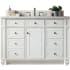 James Martin Vanities Bristol 48" Free Standing Single Basin Hardwood Vanity Set with Carrara Marble Top Bright White