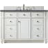 James Martin Vanities Bristol 48" Free Standing Single Basin Hardwood Vanity Set with Charcoal Soapstone Quartz Top Bright White