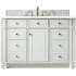 James Martin Vanities Bristol 48" Free Standing Single Basin Hardwood Vanity Set with 1-3/16" Eternal Marfil Quartz Top Bright White