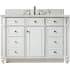 James Martin Vanities Bristol 48" Free Standing Single Basin Vanity Set with 3 cm Ethereal Noctis Quartz Vanity Top and Rectangular Sink Bright White