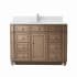 James Martin Vanities Bristol 48" Single Basin Walnut Wood Vanity Set with 3cm White Zeus Silestone Quartz Vanity Top, Backsplash and Rectangular Sink Whitewashed Walnut
