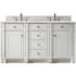 James Martin Vanities Bristol 60" Free Standing Double Basin Hardwood Vanity Set with Arctic Fall Solid Surface Top Bright White