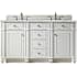 James Martin Vanities Bristol 60" Free Standing Double Basin Hardwood Vanity Set with Ethereal Noctis Stone Composite Top and Rectangular Sinks Bright White