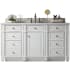 James Martin Vanities Bristol 60" Free Standing Single Basin Hardwood Vanity Set with Carrara Marble Top Bright White