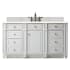 James Martin Vanities Bristol 60" Free Standing Single Basin Hardwood Vanity Set with 1-3/16" Eternal Marfil Quartz Top Bright White