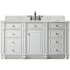 James Martin Vanities Bristol 60" Free Standing Single Basin Vanity Set with 3 cm Ethereal Noctis Quartz Vanity Top and Rectangular Sink Bright White