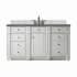 James Martin Vanities Bristol 60" Single Basin Walnut Wood Vanity Set with 3cm Parisien Bleu Silestone Quartz Vanity Top and Rectangular Sink Bright White