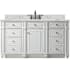 James Martin Vanities Bristol 60" Free Standing Single Basin Hardwood Vanity Set with Ethereal Noctis Stone Composite Top and Rectangular Sink Bright White
