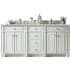 James Martin Vanities Bristol 72" Free Standing Double Basin Vanity Set with 3 cm Ethereal Noctis Quartz Vanity Top and Rectangular Sinks Bright White