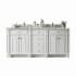 James Martin Vanities Bristol 72" Double Basin Walnut Wood Vanity Set with 3cm Lime Delight Silestone Quartz Vanity Top and Rectangular Sinks Bright White