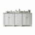 James Martin Vanities Bristol 72" Double Basin Walnut Wood Vanity Set with 3cm Victorian Silver Silestone Quartz Vanity Top and Rectangular Sinks Bright White