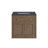 James Martin Vanities Chicago 30" Free Standing or Wall Mounted Single Basin Poplar Wood Vanity Set with 3 cm Charcoal Soapstone Quartz Vanity Top and Rectangular Sink White Washed Walnut / Brushed Nickel