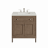 James Martin Vanities Chicago 30" Single Basin Wood Vanity Set with 3cm Lime Delight Silestone Quartz Vanity Top and Rectangular Sink Whitewashed Walnut