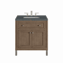 James Martin Vanities Chicago 30" Single Basin Wood Vanity Set with 3cm Parisien Bleu Silestone Quartz Vanity Top and Rectangular Sink Whitewashed Walnut