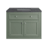 James Martin Vanities Chicago 36" Free Standing or Wall Mounted Single Basin Poplar Wood Vanity Set with 3 cm Charcoal Soapstone Quartz Vanity Top and Rectangular Sink Smokey Celadon / Brushed Nickel