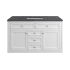 James Martin Vanities Chicago 48" Free Standing or Wall Mounted Single Basin Poplar Wood Vanity Set with 3 cm Charcoal Soapstone Quartz Vanity Top and Rectangular Sink Glossy White / Brushed Nickel