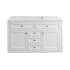James Martin Vanities Chicago 48" Free Standing or Wall Mounted Single Basin Poplar Wood Vanity Set with 3 cm Ethereal Noctis Quartz Vanity Top and Rectangular Sink Glossy White