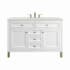James Martin Vanities Chicago 48" Single Basin Wood Vanity Set with 3cm Lime Delight Silestone Quartz Vanity Top and Rectangular Sink Glossy White