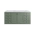 James Martin Vanities Chicago 60" Free Standing or Wall Mounted Double Basin Poplar Wood Vanity Set with 3 cm Carrara White Natural Stone Vanity Top and Rectangular Sinks Smokey Celadon / Matte Black