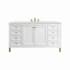 James Martin Vanities Chicago 60" Single Basin Wood Vanity Set with 3cm Lime Delight Silestone Quartz Vanity Top and Rectangular Sink Glossy White