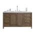 James Martin Vanities Chicago 60" Single Basin Poplar Wood Vanity Set with 3cm White Zeus Quartz Vanity Top and Rectangular Sink Whitewashed Walnut