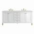 James Martin Vanities Chicago 72" Double Basin Wood Vanity Set with 3cm Lime Delight Silestone Quartz Vanity Top and Rectangular Sinks Glossy White