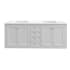 James Martin Vanities Chicago 72" Free Standing Double Basin Vanity Set with Wood Cabinet and 3cm Quartz Vanity Top Glossy White / Brushed Nickel