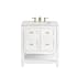 James Martin Vanities Breckenridge 30" Free Standing Single Basin Poplar Wood Vanity Set with Quartz Top and Rectangular Sink Bright White