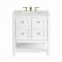 James Martin Vanities Breckenridge 30" Free Standing Single Basin Poplar Wood Vanity Set with Quartz Top and Rectangular Sink Bright White