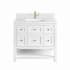 James Martin Vanities Breckenridge 36" Free Standing Single Basin Poplar Wood Vanity Set with Quartz Top and Rectangular Sink Bright White