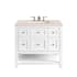 James Martin Vanities Breckenridge 36" Single Basin Wood Vanity Set with 3cm Eternal Marfil Silestone Quartz Vanity Top and Rectangular Sink - 8" Faucet Centers Bright White