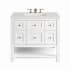 James Martin Vanities Breckenridge 36" Free Standing Single Basin Poplar Wood Vanity Set with Quartz Top and Rectangular Sink Bright White