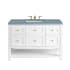 James Martin Vanities Breckenridge 48" Single Basin Wood Vanity Set with 3 cm Cala Blue Quartz Vanity Top, Rectangular Sink, USB Port and Electrical Outlet Bright White