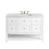 James Martin Vanities Breckenridge 48" Free Standing Single Basin Poplar Wood Vanity Set with Quartz Top and Rectangular Sink Bright White