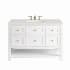 James Martin Vanities Breckenridge 48" Free Standing Single Basin Poplar Wood Vanity Set with Quartz Top and Rectangular Sink Bright White
