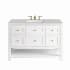 James Martin Vanities Breckenridge 48" Free Standing Single Basin Poplar Wood Vanity Set with Quartz Top and Rectangular Sink Bright White