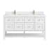 James Martin Vanities Breckenridge 60" Free Standing Double Basin Poplar Wood Vanity Set with Quartz Top and Rectangular Sinks Bright White