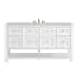 James Martin Vanities Breckenridge 60" Free Standing Single Basin Poplar Wood Vanity Set with Quartz Top and Rectangular Sink Bright White