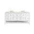 James Martin Vanities Breckenridge 72" Double Basin Wood Vanity Set with 3cm Eternal Marfil Silestone Quartz Vanity Top and Rectangular Sinks - 8" Faucet Centers Bright White