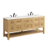 James Martin Vanities Breckenridge 72" Free Standing Double Basin Poplar Wood Vanity Set with Quartz Top and Rectangular Sinks Light Natural Oak