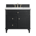 James Martin Vanities Lorelai 36" Single Basin Wood Vanity Set with 3cm Ethereal Noctis Silestone Quartz Vanity Top, Rectangular Sink and Outlet - 8" Faucet Centers Black Onyx