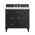 James Martin Vanities Lorelai 36" Single Basin Wood Vanity Set with 3cm Lime Delight Silestone Quartz Vanity Top, Rectangular Sink and Electrical Outlet - 8" Faucet Centers Black Onyx