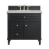 James Martin Vanities Lorelai 36" Single Basin Wood Vanity Set with 3cm Victorian Silver Silestone Quartz Vanity Top and Rectangular Sink - 8" Faucet Centers Black Onyx
