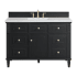 James Martin Vanities Lorelai 48" Single Basin Wood Vanity Set with 3cm Arctic Fall Solid Surface Vanity Top, Rectangular Sink and Electrical Outlet - 8" Faucet Centers Black Onyx