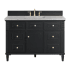 James Martin Vanities Lorelai 48" Single Basin Wood Vanity Set with 3cm Eternal Jasmine Pearl Silestone Quartz Vanity Top and Rectangular Sink - 8" Faucet Centers Black Onyx
