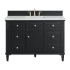 James Martin Vanities Lorelai 48" Single Basin Wood Vanity Set with 3cm Ethereal Noctis Silestone Quartz Vanity Top, Rectangular Sink and Outlet - 8" Faucet Centers Black Onyx
