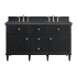 James Martin Vanities Lorelai 60" Double Basin Wood Vanity Set with 3cm Charcoal Soapstone Silestone Quartz Vanity Top and Rectangular Sinks - 8" Faucet Centers Black Onyx