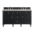 James Martin Vanities Lorelai 60" Double Basin Wood Vanity Set with 3cm Eternal Jasmine Pearl Silestone Quartz Vanity Top and Rectangular Sinks - 8" Faucet Centers Black Onyx